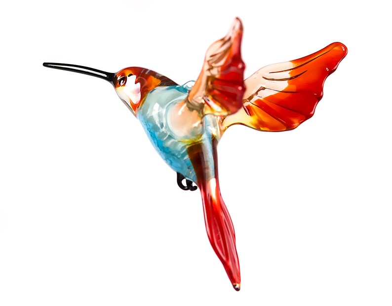 Glass Hummingbird Glass Animals Hand Blown Glass Etsy