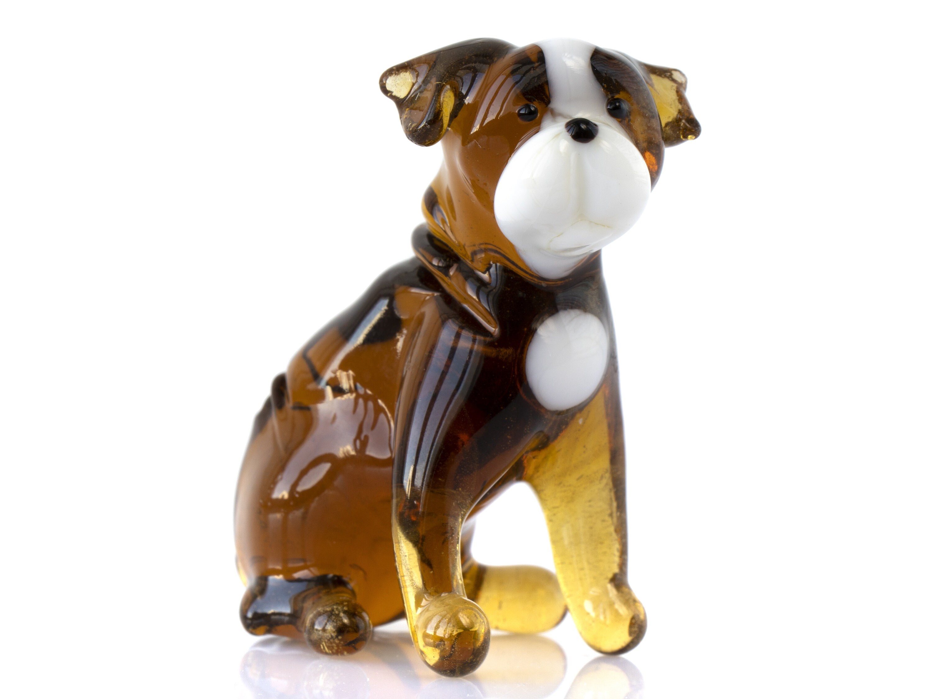 Handmade Blown Glass Dog English Bulldog Figurine dog glass Etsy