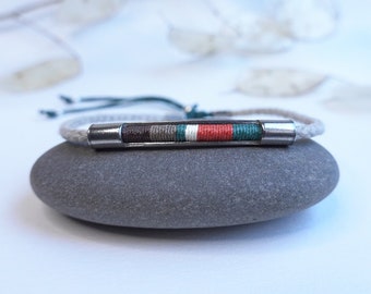 Herrenarmband aus feinem Seil und Leinengewebe, größenverstellbar, Gewebtes Armband für Männer im maritimen Stil, Herrenschmuck, Vatertagsgeschenk