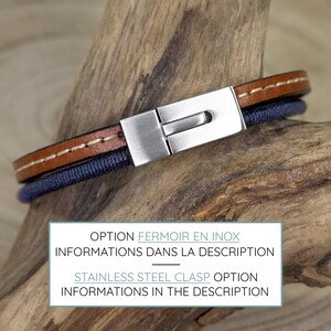 Gift for men leather bracelet, Woven bracelet boho mens jewelry mens bracelet for boyfriend gift mens birthday gift for him Fathers day gift image 3