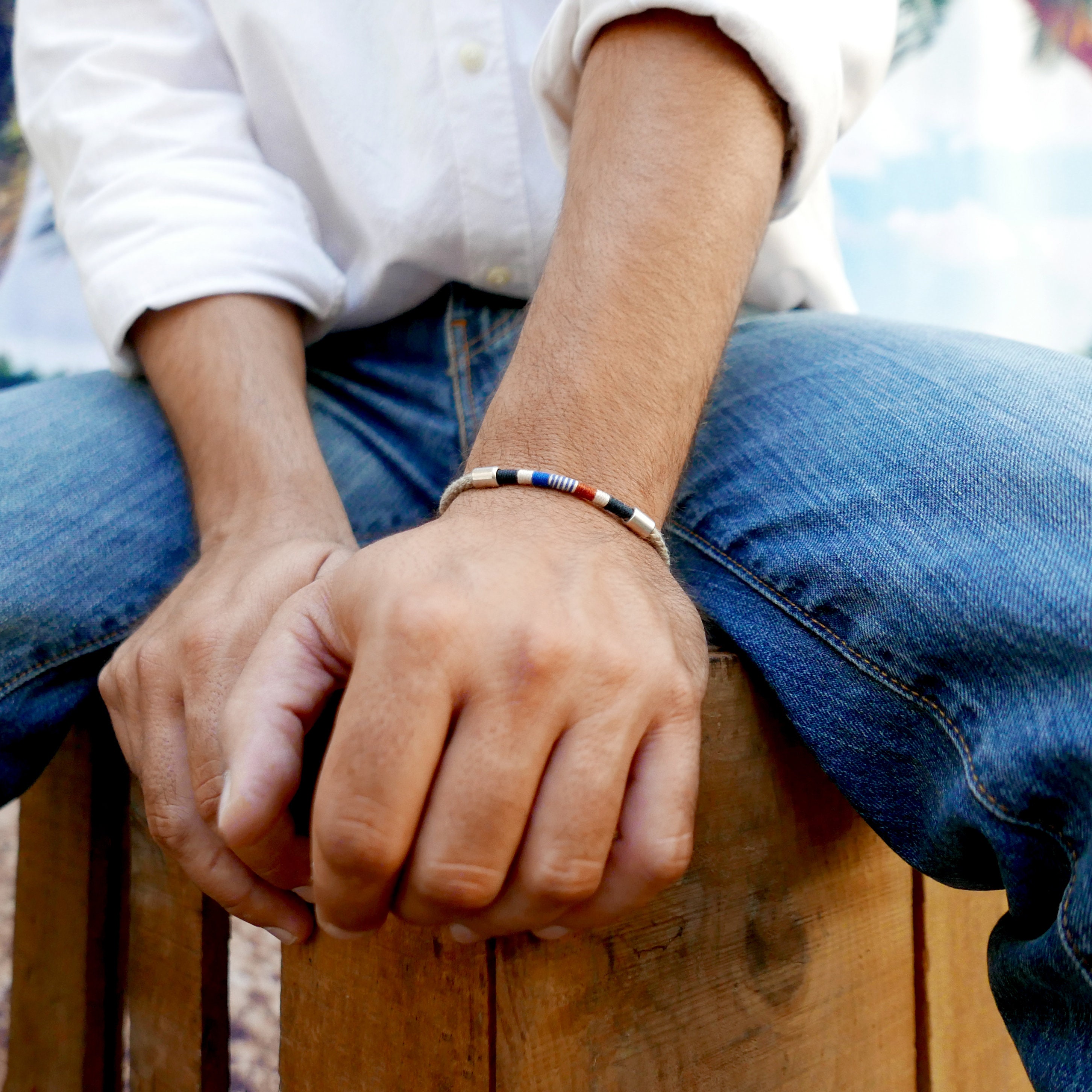 Nautical Mens Bracelet Hemp Bracelet Gift for Men Nature Etsy