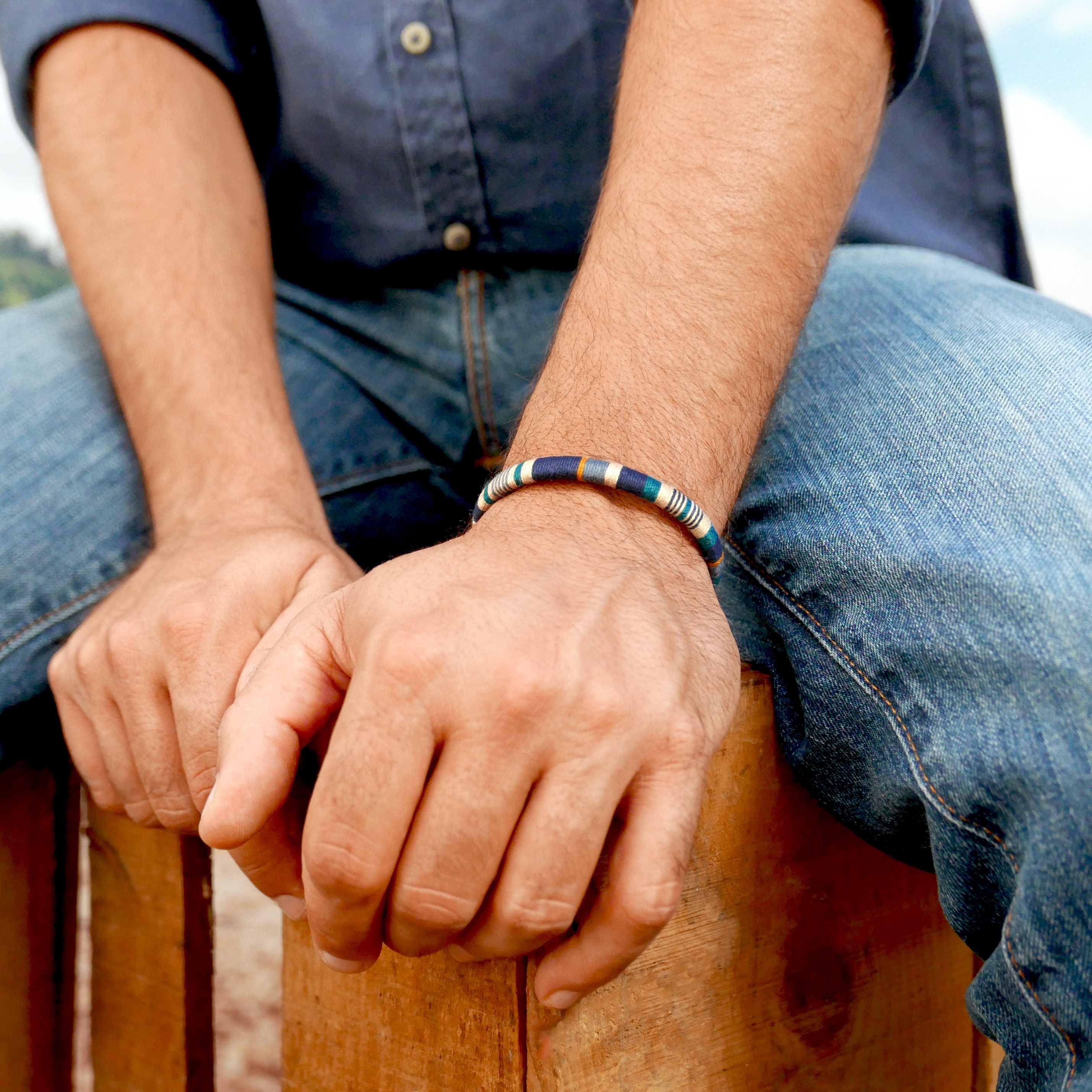 Mens bracelet textile jewelry Cotton woven bracelet for mens Etsy