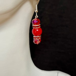 Red Beaded Earrings