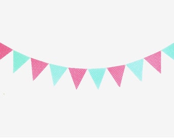 Pink Purple Vintage Felt Big Flag Buntings Garland Wedding