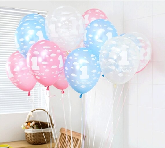 20ea 1st Happy Birthday Assorted Colors Light Pink Blue White Etsy