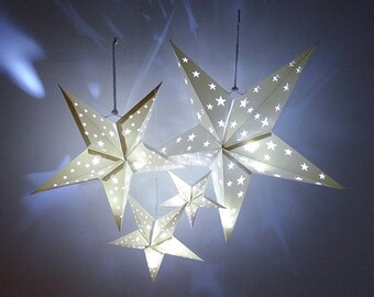 4 Size Hanging Decor set White Paper Star Lantern Baby shower Wedding Birthday Party Supplies Decorations
