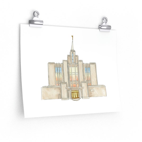 Calgary Alberta Canada LDS Temple Watercolor Print | art | wedding | anniversary