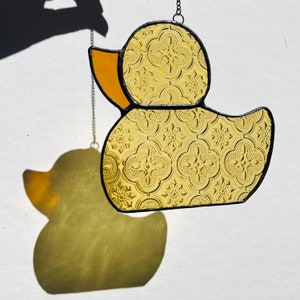 Rubber Duck Stained Glass Suncatcher