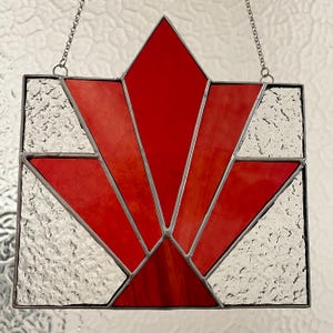 Fire Art Deco Stained Glass Suncatcher