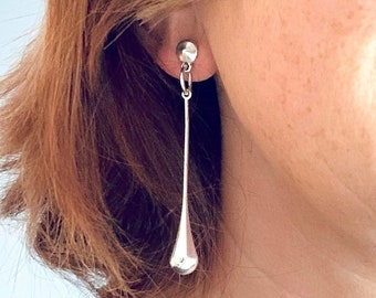 Silver drop earrings, Women's earrings, Edgy drops earrings, Statement drops earrings, Silver earrings for her, Mother's day gift idea