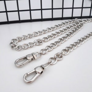 Cartera de cadena con dos mosquetones, Cartera de cadena gruesa de acero inoxidable, Cadena para bolso, Cadena para pantalón de los 90, Industrial, Cadena para cinturón, Gótica, Rock
