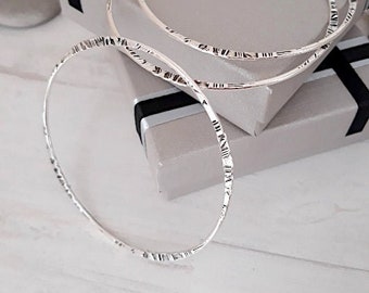 Ensemble de 3 bracelets, Bracelets OR/ARGENT, Boho Silver Plaqué Laiton, cadeau fête des mères, Délicat Martelé fin, Cadeau pour elle