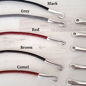 2 mm leather cord necklace with a silver clasp - men&#39;s/women&#39;s - 12&quot;/13&quot;/14&quot;/15&quot;/16&quot;/17&quot;/18&quot;/19&quot;/20&quot;/21&quot;/22&quot;/23&#39;/24&quot;/25&quot; inches