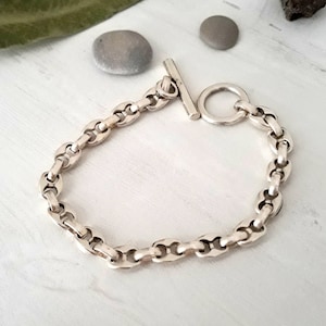 Silberkettenarmband, Armband mit Knebelverschluss, dünne Kette, Trendy Unisex-Armband, Geburtstagsgeschenk für Sie, Muttertagsgeschenk