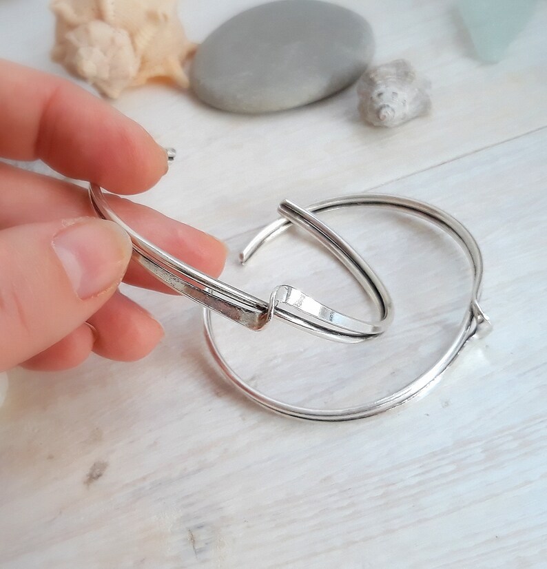 Silver Open Cuff Bracelet Stacked Bracelets Bohemian Cuff Etsy