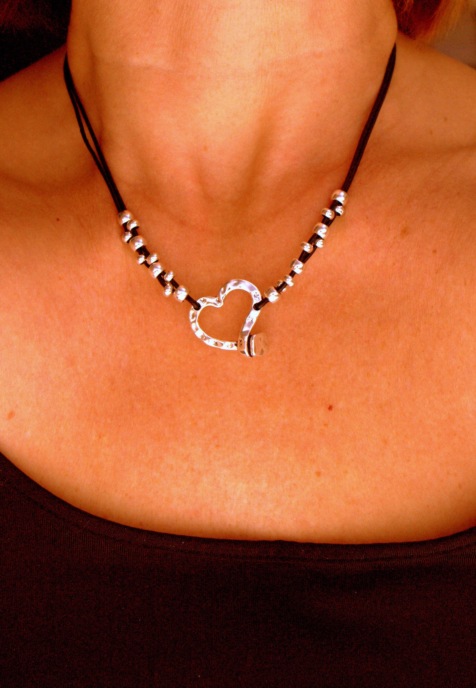 Small Heart Necklace Women's Gift Silver Heart Pendant Etsy