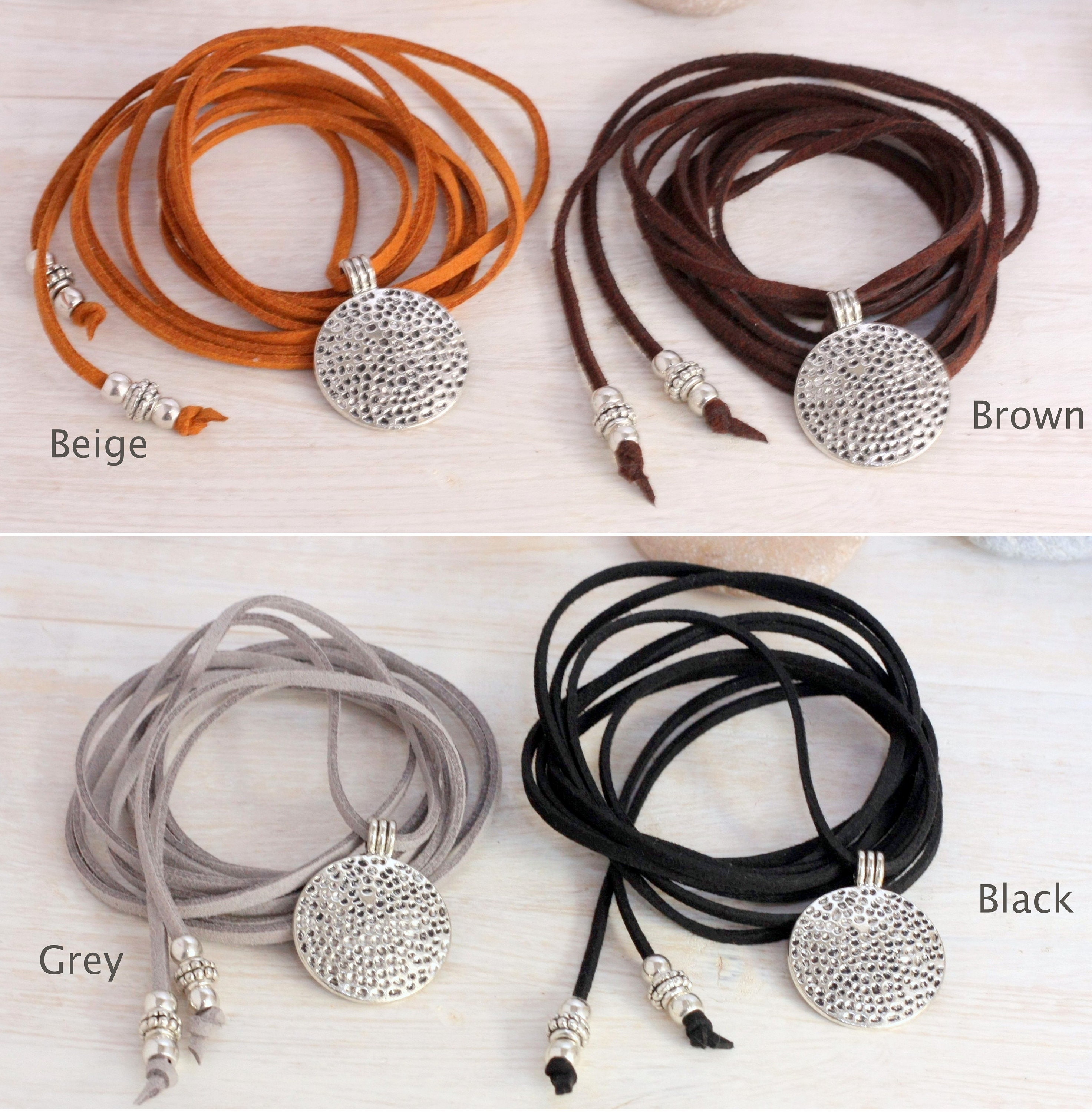 Black wrap choker Slider suede cord choker Vegan necklace Etsy