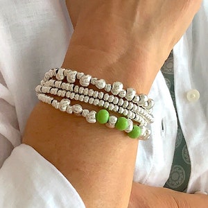 Silver bracelet for women, Leather layered bracelet Boho style Bohemian vintage Multilayer Wrap jewelry Hippie birthday Boho style Love Gift