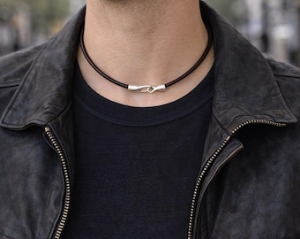 Lederband Choker Halskette, Minimalist Unisex Schmuck, Schmuck für Männer