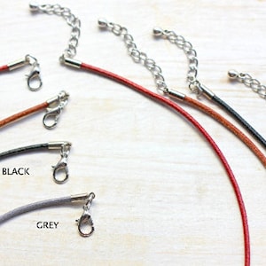 2 mm leather cord necklace with a silver lobster clasp - men&#39;s/women&#39;s choker- 12&quot;/13&quot;/14&quot;/15&quot;/16&quot;/17&quot;/18&quot;/19&quot;/20&quot;/21&quot;/22&quot;/23&#39;/24&quot;/25&quot;