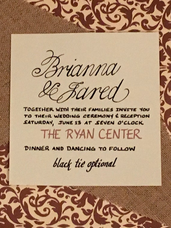 Custom Calligraphy For Wedding Party Invitations Keepsakes Etsy