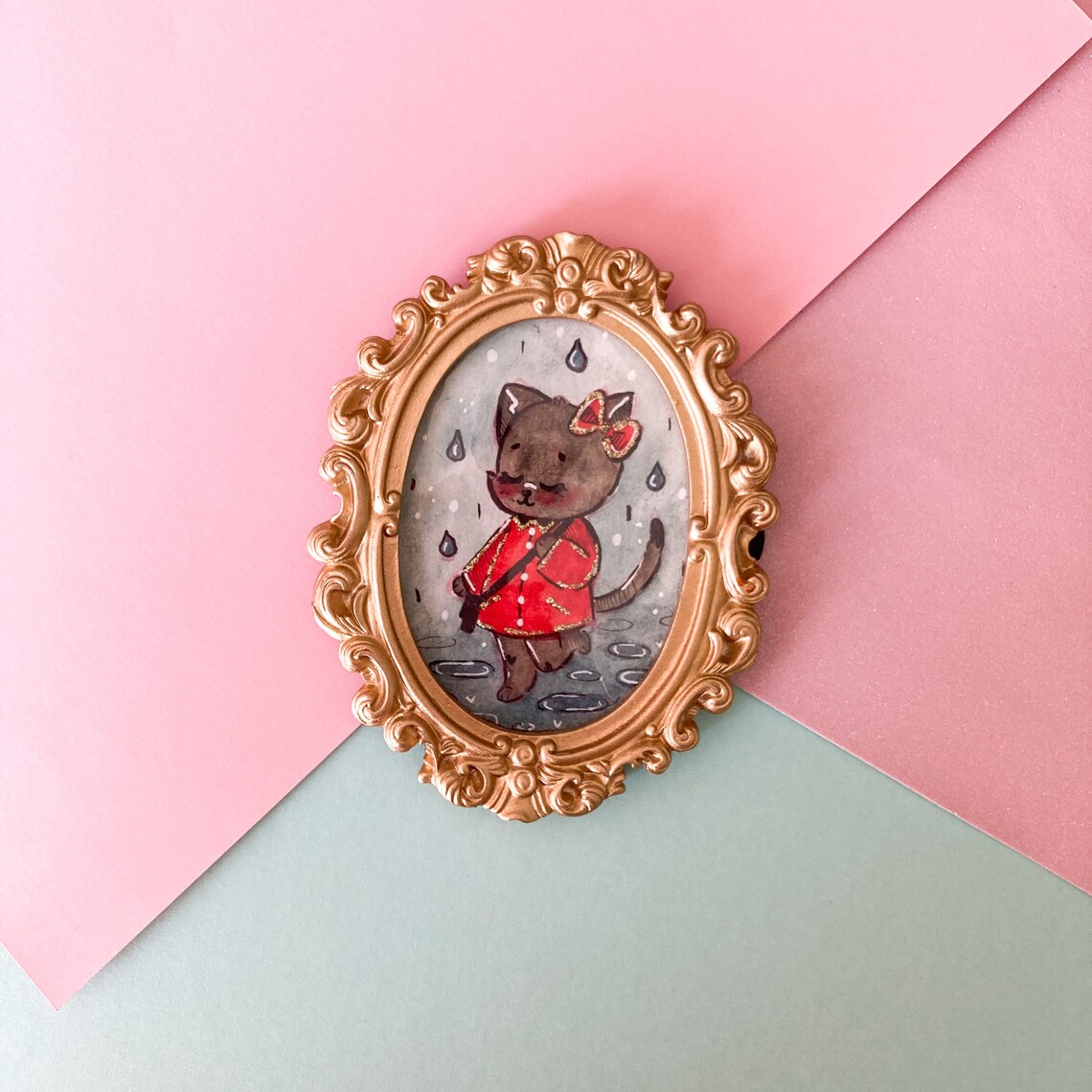 Fancy Kitty Mini Framed Painting | Etsy