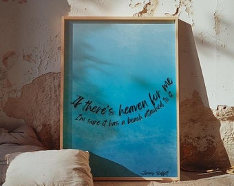 Jimmy Buffett Lyrics Poster: Beach Heaven Art Print (Digital Download)