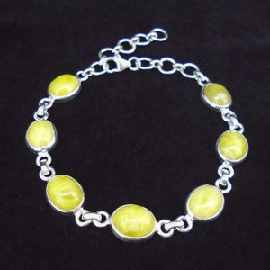 Highland Marble Sterling Silver Adjustable Bracelet  - 925 Silver, Beautiful Natural Green Scottish Stone, Scotland FREE WORLDWIDE DELIVERY