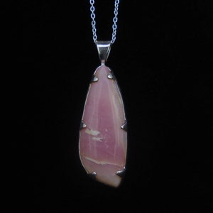 Peruvian Pink Opal Pendant – Sterling Silver Claw Setting, Includes Chain