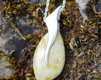 Scottish Highland Marble Celtic Pendant -  925 Sterling Silver Necklace