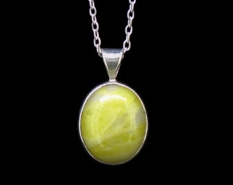 Highland Marble Pendant - Sterling Silver Scottish Jewellery, Scotland, Natural Green Gemstone,  Highlands Scotland, FREE WORLDWIDE SHIPPING