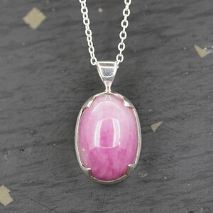 Pink Ruby Pendant: 925 Sterling Silver Claw Setting, Handmade Jewelry