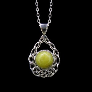 Scottish Highland Marble Pendant - Celtic Cradle Design, Sterling Silver Pendant with 18&quot; Chain, Scotland,  FREE DELIVERY WORLDWIDE HP14