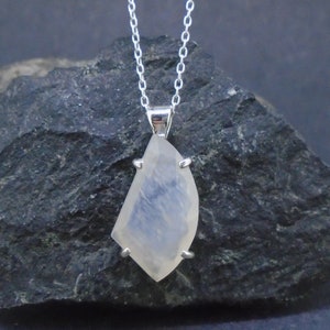Scottish Chalcedony Pendant- Sterling Silver Necklace, Clouded Agate, Victorian Gemstone, Scotland Pebble Jewellery -FREE WORLDWIDE SHIPPING