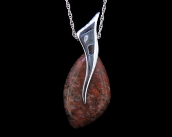 Lewisian Stone Wing Pendant – Sterling Silver Scottish Necklace