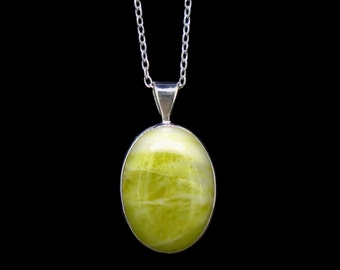 Scottish Highland Marble Pendant – Sterling Silver Oval Gemstone