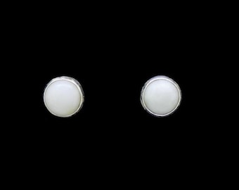 Iona Marble 6mm Stud Sterling Silver Earrings, Natural Scottish Stone, Isle of Iona, Pilgrimage, Scotland, FREE WORLDWIDE DELIVERY