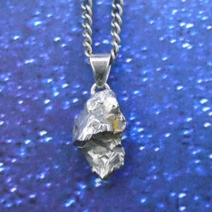 Medium Meteorite Pendant - 925 Silver Bail, Space Necklace, Stargazing, Asteroid, Stars, Sci Fi, Comet, Astronomy,  FREE WORLDWIDE DELIVERY
