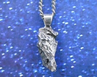 Small Meteorite Pendant – 925 Sterling Silver Bail, Space Necklace