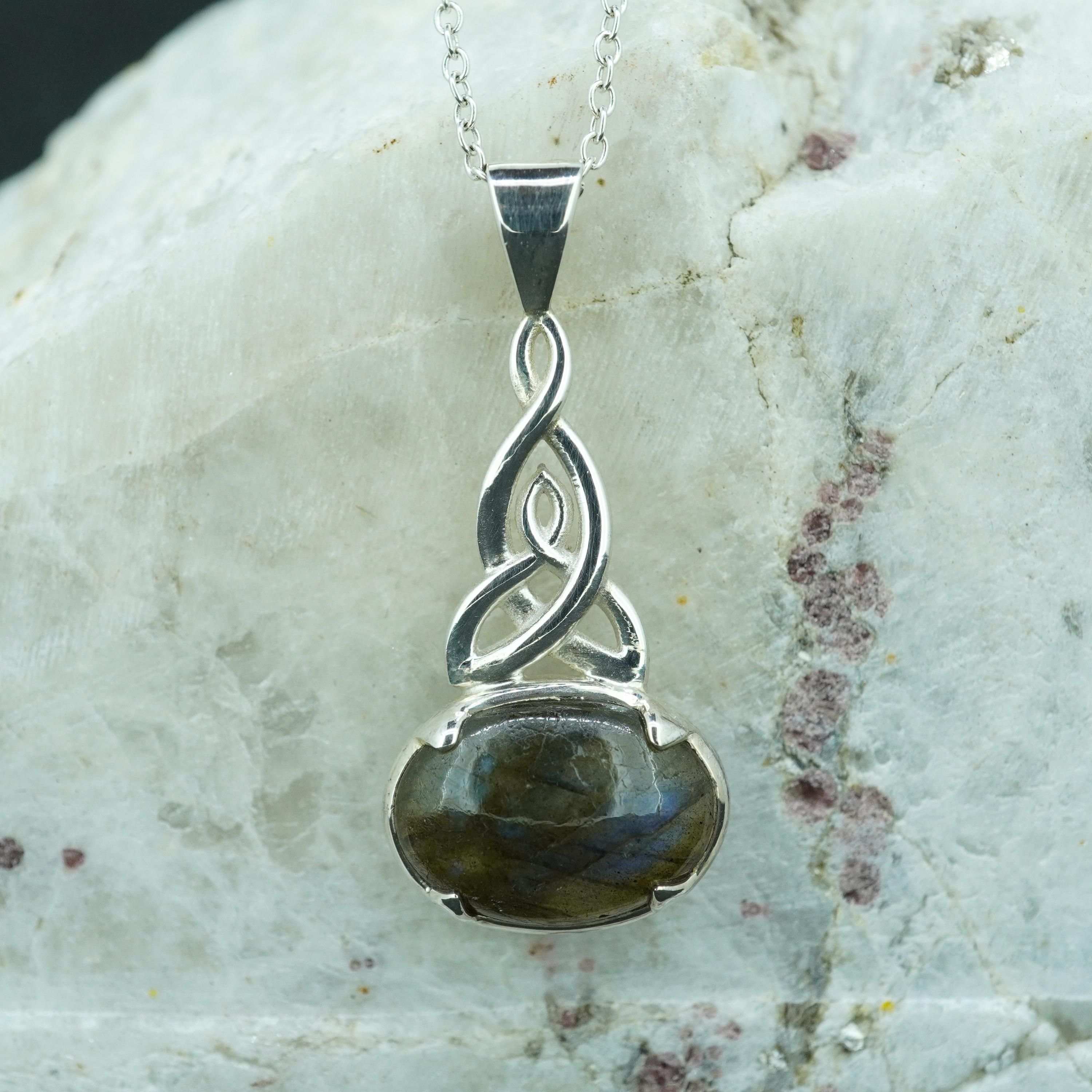 LABRADORITE 8mm - Collana regolabile in acciaio