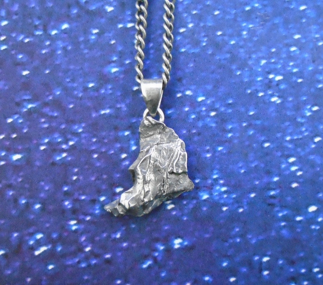 Collana Key To Your Soul – Ciondolo In Argento Sterling Con Autentico Meteorite – Fatto A Mano