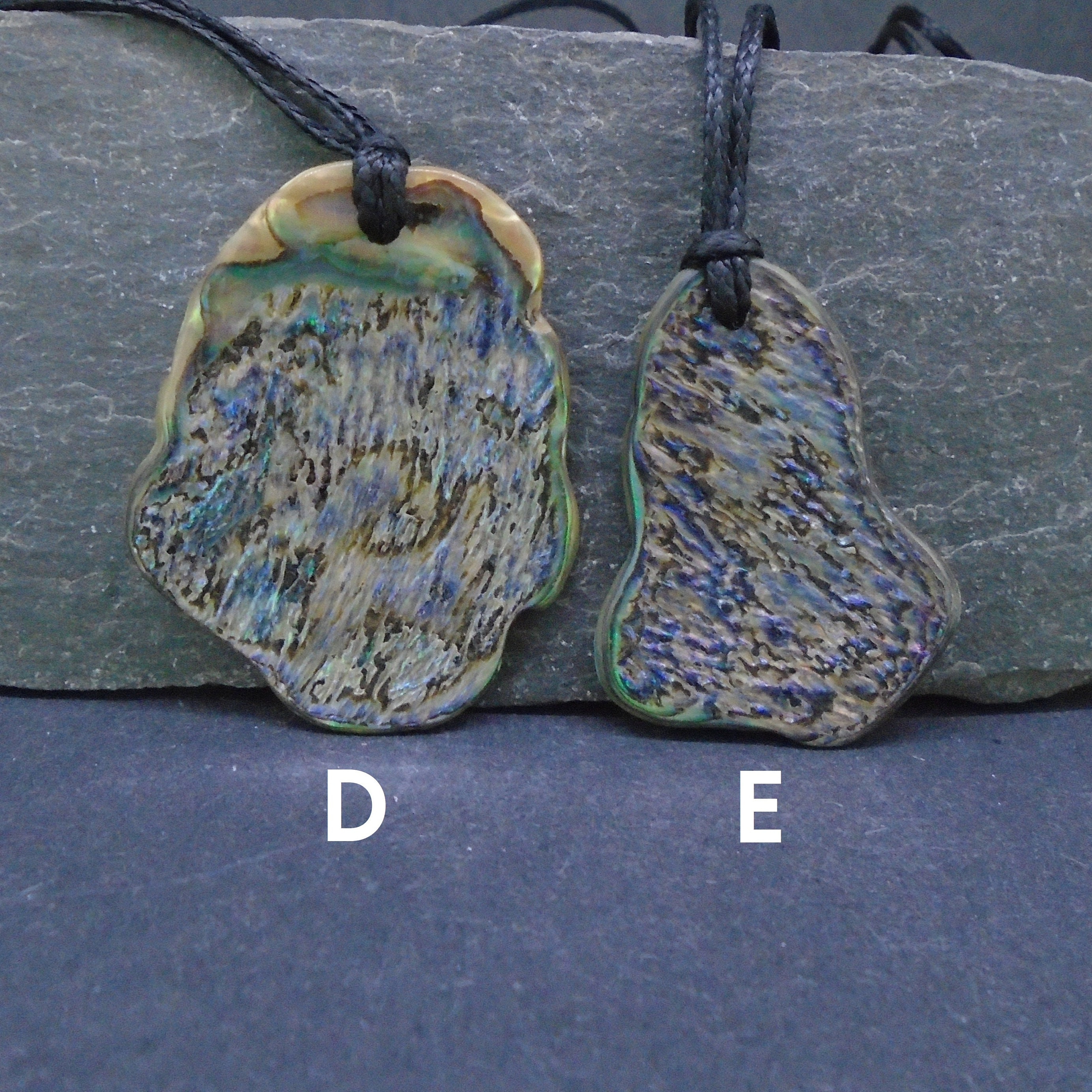 Pendentif En Argent 925 Avec Pierre Paua/Abalone - Bleu-vert Irisé - Neuf Avec étiquettes - Réf PP/AA3REF05