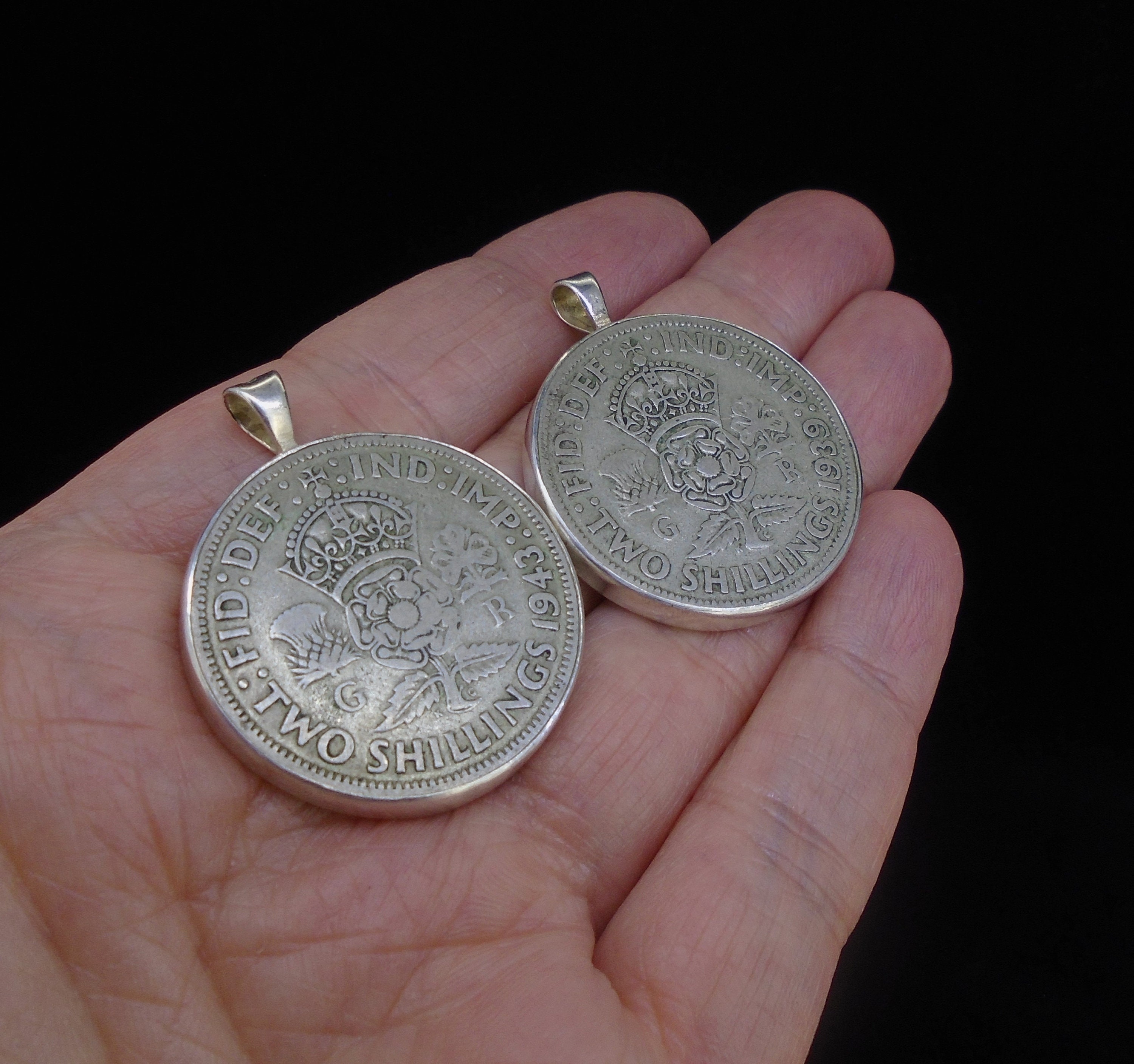 ENGLAND/2Shilligs/イギリス/コイン/シルバー/銀貨/ネックレス