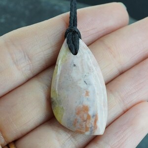 Rare Pink Skye Marble Corded Pendant - Scottish Cuillin Mountains, Isle of Skye, Hand Mined image 7