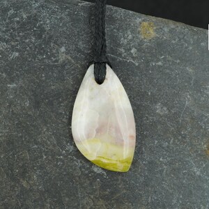 Rare Pink Skye Marble Corded Pendant - Scottish Cuillin Mountains, Isle of Skye, Hand Mined Pendant E