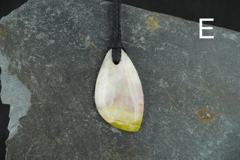 Rare Pink Skye Marble Corded Pendant - Scottish Cuillin Mountains, Isle of Skye, Hand Mined Pendant E