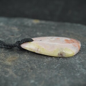 Rare Pink Skye Marble Corded Pendant - Scottish Cuillin Mountains, Isle of Skye, Hand Mined image 11