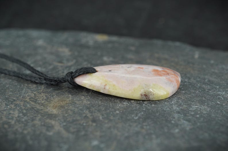 Rare Pink Skye Marble Corded Pendant - Scottish Cuillin Mountains, Isle of Skye, Hand Mined image 11