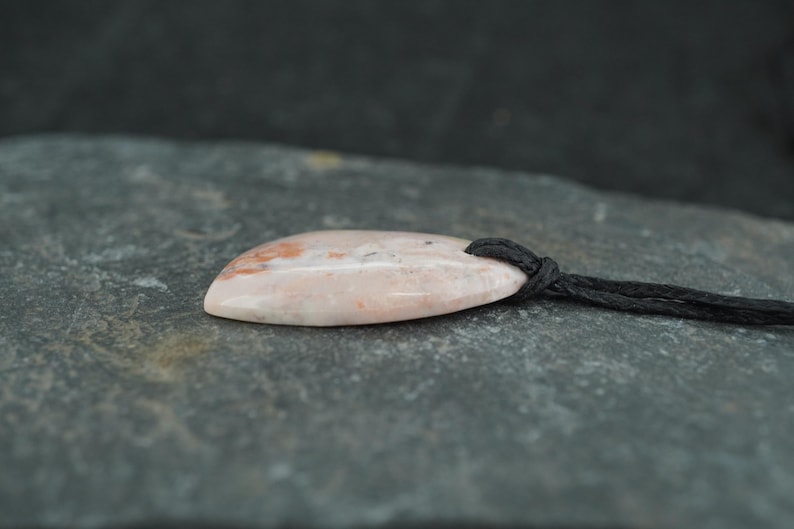 Rare Pink Skye Marble Corded Pendant - Scottish Cuillin Mountains, Isle of Skye, Hand Mined image 8
