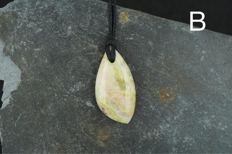 Rare Pink Skye Marble Corded Pendant - Scottish Cuillin Mountains, Isle of Skye, Hand Mined Pendant B